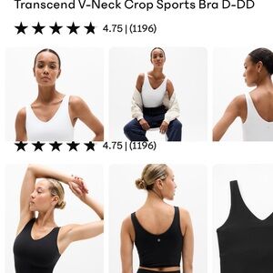 LOT OF 2 Athleta V-Neck Crop. White and black, small, D-DD